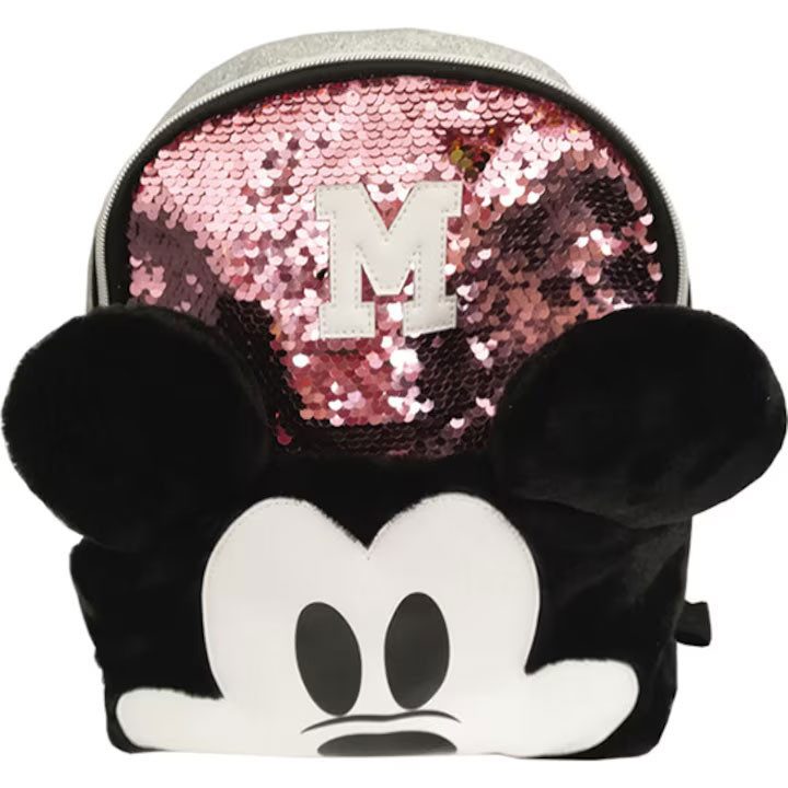 Rucsac mic cu licenta Disney Mickey Mouse, aplicatii din piele ecologica in forma de urechi si buzunar frontal - imagine 5